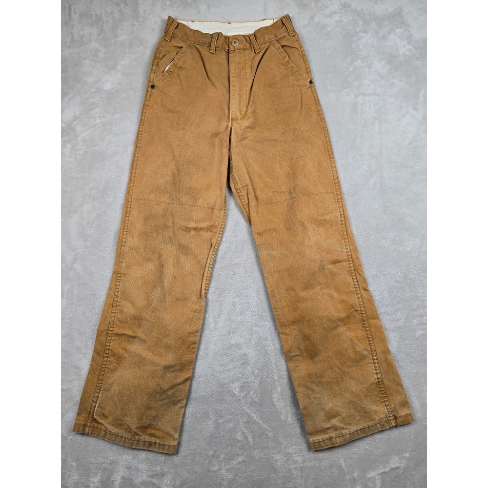 Vintage SafTbak Canvas Pants 27x31 Mens Brown Workwear Hunting Utility
